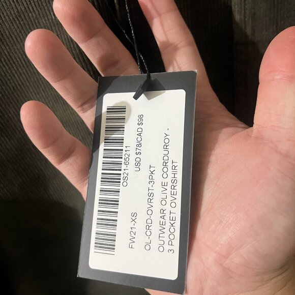 Men's Olive Green corduroy Shirt Jacket - Picture 2 of 4